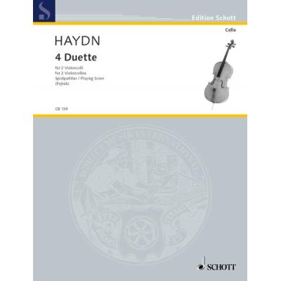 Partitions classique SCHOTT HAYDN JOSEPH - FOUR DUETS HOB. X + XII - 2 CELLOS Violoncelle