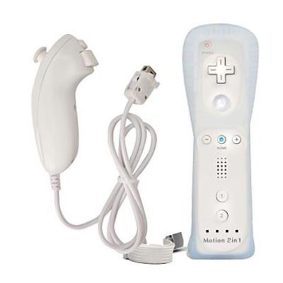 Pack manette avec étui en Silicone pour Wii et Wii U - Blanc