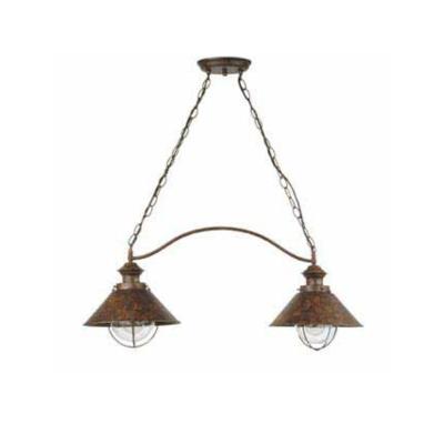 Suspension brun rouille E27 2x12 W–NAUTICA - FARO - 71113