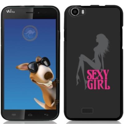 Coque Souple en gel noire pour Wiko Lenny avec impression Motifs Sexy Girl