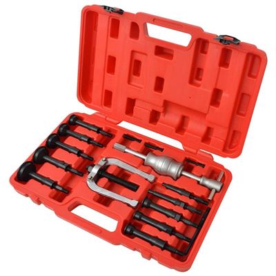 VidaXL 16 pièces Kit extracteur de roulement de pédalier Outil Marteau à inertie Extracteur interne
