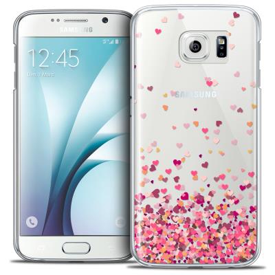 Caseink - Coque Housse Etui Samsung Galaxy S6 [Crystal HD Collection Sweetie Design Heart Flakes - Rigide - Ultra Fin - Imprimé en France]