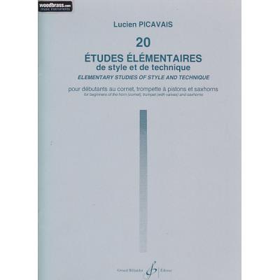 Partitions classique BILLAUDOT PICAVAIS LUCIEN - 20 ETUDES ELEMENTAIRES - TROMPETTE Trompette