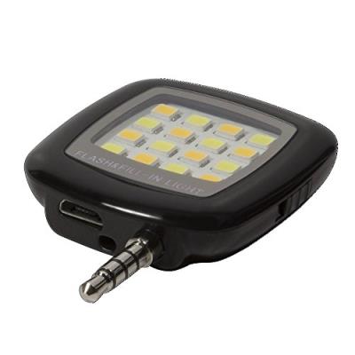 LogiLink - LED-zaklamp voor mobiele telefoon - zwart