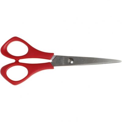 Creotime ciseaux d'enfants rouge 14 cm pointé à gauche