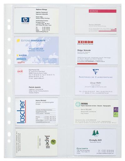 Exacompta Pochette - Sachet de 100 pochettes perforées A4 pour cartes de visite - vue 1