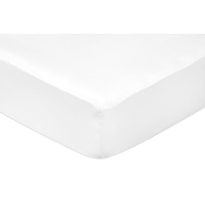 Amazonbasics drap-housse en satin de coton 400 fils anti-plis, blanc 140 x 200 x 30 cm