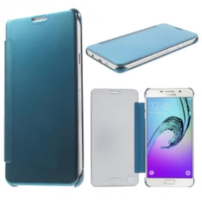 Etui Clear-View Galaxy A7-2016 avec rabat translucide coloris bleu