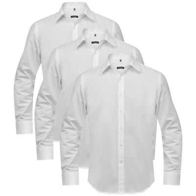 vidaXL Lot de 3 Chemises de travail pour Homme Chemise Manches Longues