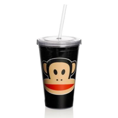 Room copenhagen f20100000 paul frank verre paille avec couvercle noir 15,7 x 10,3 x 10,3 cm
