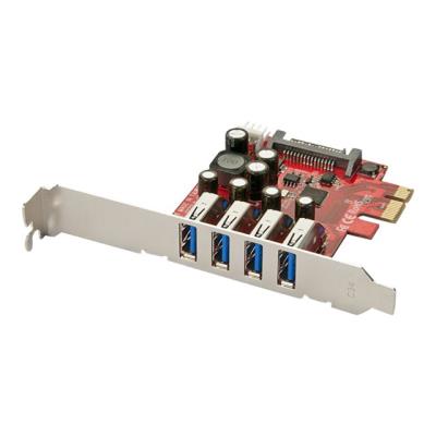 Lindy 4 Port USB 3.0 PCIe Card - USB-adapter
