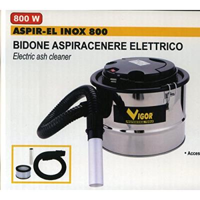 Vigor aspir-el aspirateur bidon en acier inoxydable pour cendres 15 l 800 w