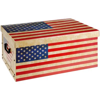 Coffre Malle De Rangement Pliable Drapeau Americain Vintage Avec