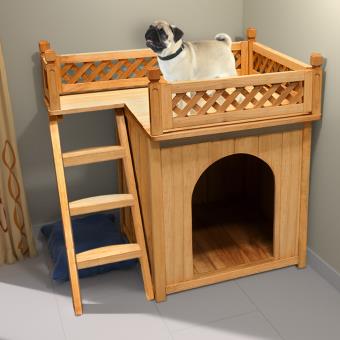 Niche Villa Pour Chiens Etou Chats En Bois Avec Terrasse