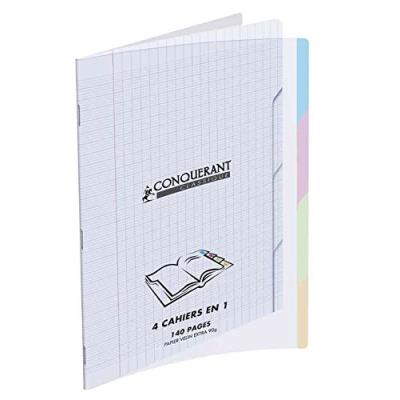 Conquérant sept conquerant classique cahier 4 en 1, 240 x 320 mm, seyès 400026555
