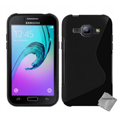Housse etui coque pochette silicone gel fine pour Samsung Galaxy J1 (2016) - NOIR