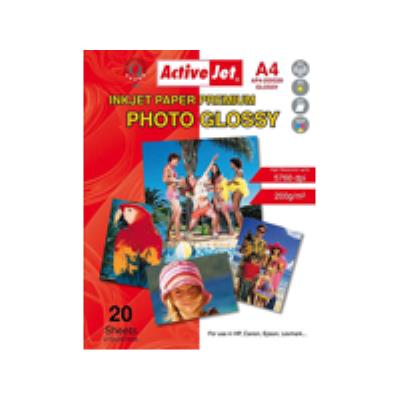 Activejet Premium - Papier Photo Brillant - A4 (210 X 297 Mm) - 200 G/M2 - 20 Feuille(S)