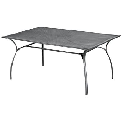 Table de jardin en fer forgé et métal ajouré, coloris gris anthracite - Dim : H 73 x L 160 x P 100 cm -PEGANE-