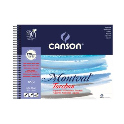 Papier aquarelle Montval album de 12 feuilles 270g 32 x 41cm grain nuage