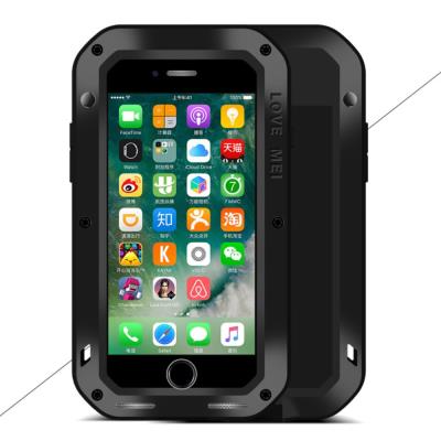 Coque metal et silicone LOVE MEI Powerful Snow Dirt pour iPhone 7 plus - Noir