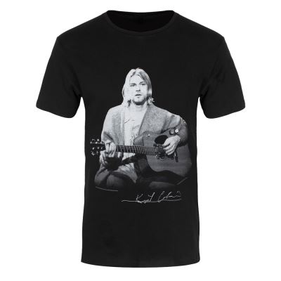 Kurt Cobain T-Shirt Guitar Live Homme Noir - Taille M