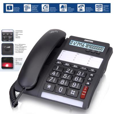 Téléphone grandes touches avec alerte d'appel par led lumière Switel