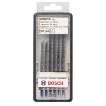 2607010572 Coffret de lames pour scie sauteuse 6 pi/Ã/¨ces Bois Tige en T Bosch Robust Line