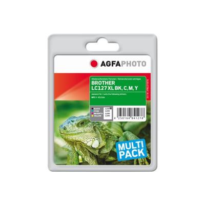 AgfaPhoto - 4 - zwart, geel, cyaan, magenta - gereviseerd - inktcartridge (alternatief voor: Brother LC127XL)