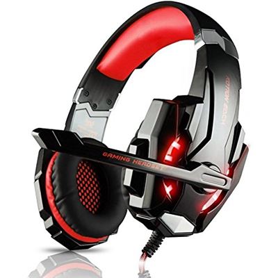 Casque Gamer PS4 Gaming Audio Stéréo Basse Rouge