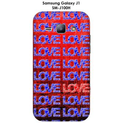 Coque Samsung Galaxy J1 - SM-J100H Loves bleus & un love rouge