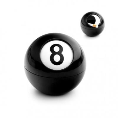 Cendrier boule de billard num&eacute:ro &quot:8&quot: