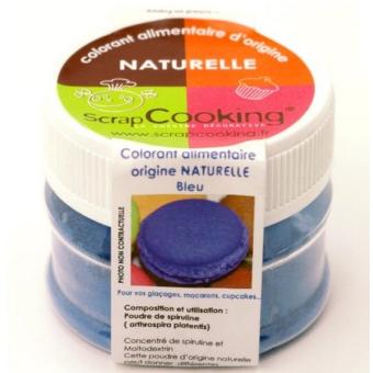 ScrapCooking - Colorant alimentaire en poudre d'origine naturel bleu, 5 g