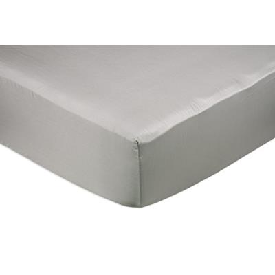 Amazonbasics drap-housse en satin de coton 400 fils anti-plis, gris 160 x 200 x 30 cm