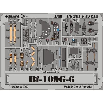 MAQUETTE BF 109 G 6 HASEGAWA1/48 EDUARD FE211