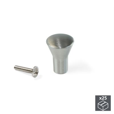 Emuca Poignée pour meuble, D. 16 mm, Zamak, Nickel satiné, 25 ut.