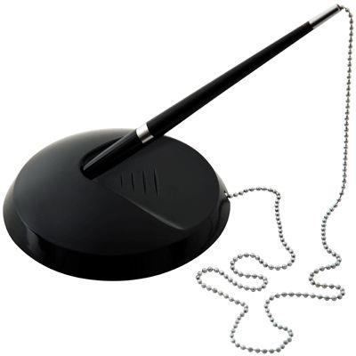 BUDGET Stylo bille sur socle pointe moyenne 1mm noir 