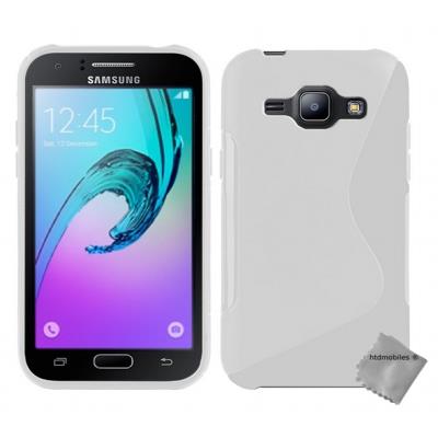 Housse etui coque pochette silicone gel fine pour Samsung Galaxy J1 (2016) - BLANC
