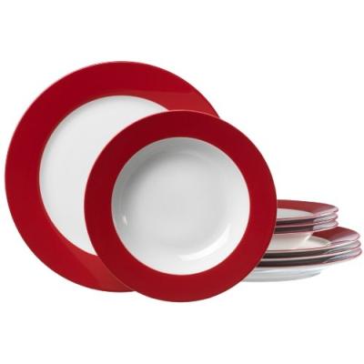 ritzenhoff & breker 596717 doppio service de table rouge 8 pièces