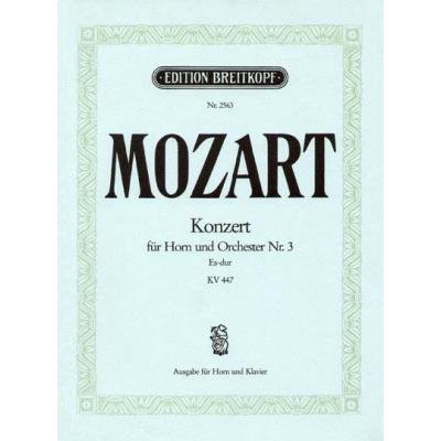 Partitions classique EDITION BREITKOPF MOZART WOLFGANG AMADEUS - HORNKONZERT NR.3 ES-DUR KV 447 - HORN, PIANO Cor