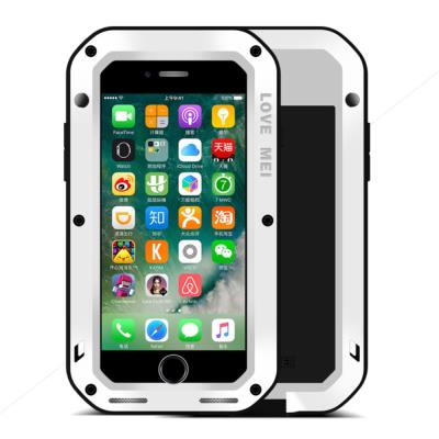 Coque metal et silicone LOVE MEI Powerful Snow Dirt pour iPhone 7 plus - Blanc