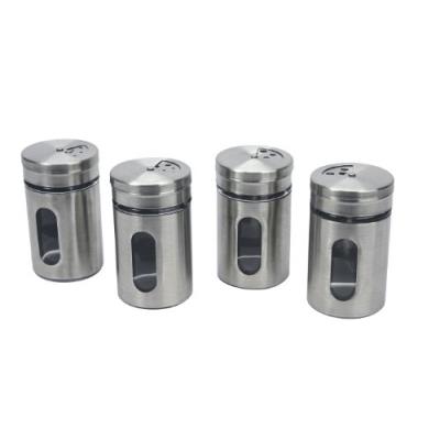 Equinox 503059 lot 4 boîtes à  épices inox et verre