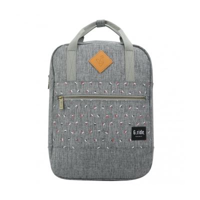 Sac A Dos Diane G.Ride Gris Motif Drapeau