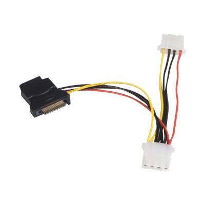 StarTech.com SATA naar LP4 Verloopkabel Voeding met 2 extra LP4 - netspanningsadapter - 15 cm