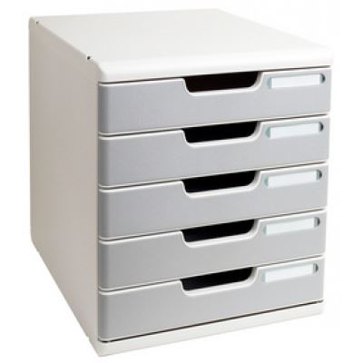 exacompta exacompta module de classement modulo a4, 3 tiroirs, gris noir