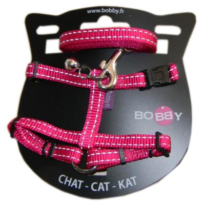 Bobby - Harnais avec Laisse Safe pour Chat - Fushia