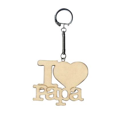 Porte-clés - I love Papa - Objet Bois - Artémio