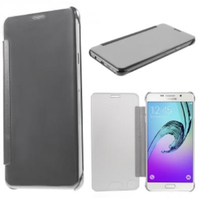 Etui Clear-View Galaxy A7-2016 avec rabat translucide coloris gris silver