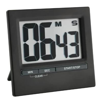 Tfa dostmann 38.2013.01 minuteur chronomètre électronique avec grand écran en aluminium noir