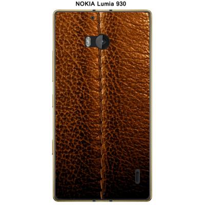 Coque Nokia Lumia 930 design Cuir marron piqure