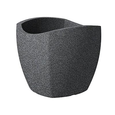 Scheurich 55360 256/40 Wave Globe Cubo Pot De Fleurs Plastique Granit Noir 39 X 39 X 36 Cm